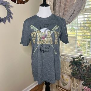 Gildan let’s play ball baseball tee graphic top A2-17